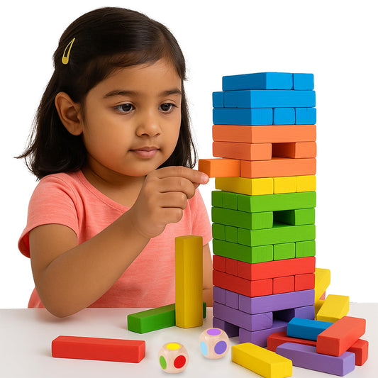 WUDLY Colorful Wooden Stacking Tower