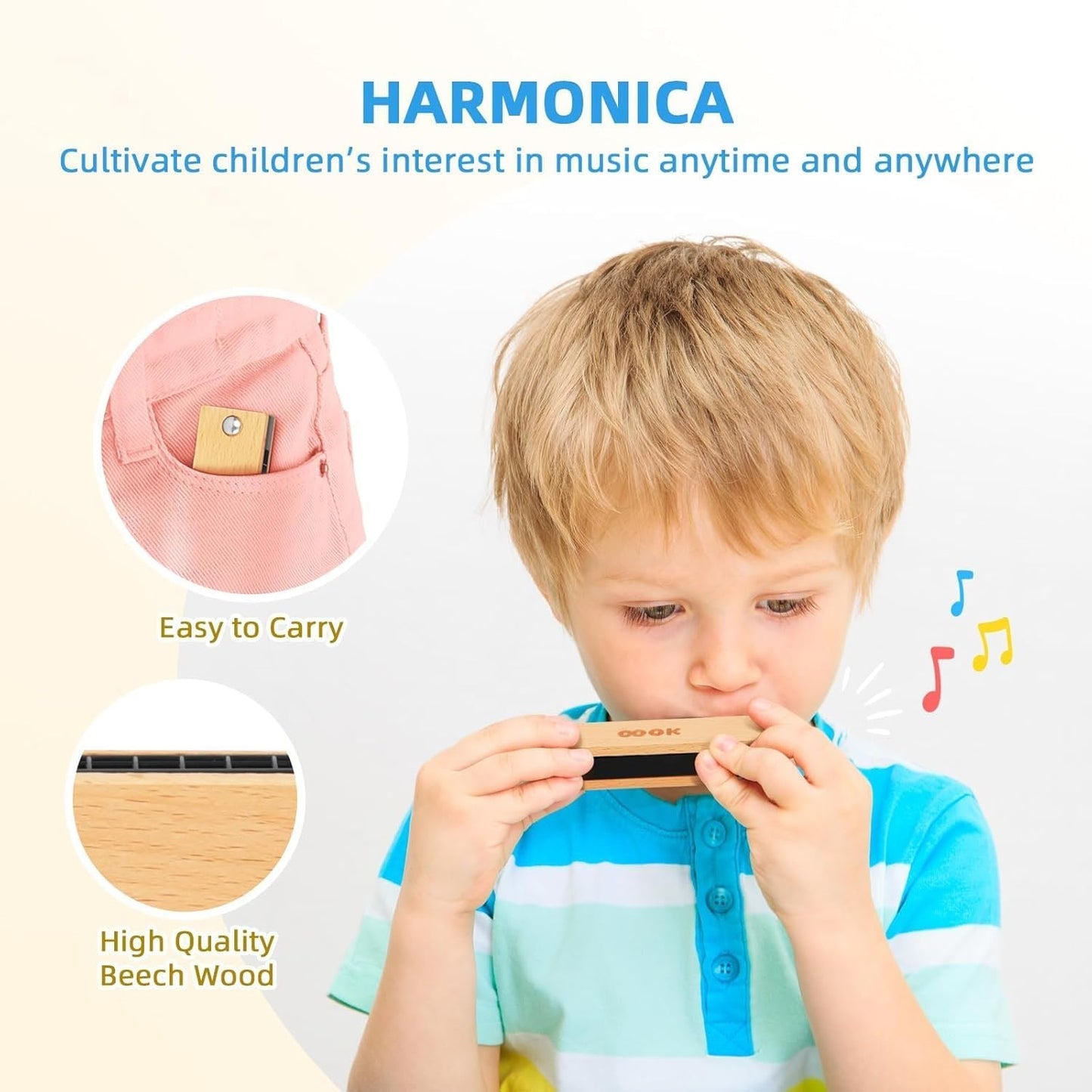 Wudly Montessori Learning Wooden Baby Toys, Music Play Box