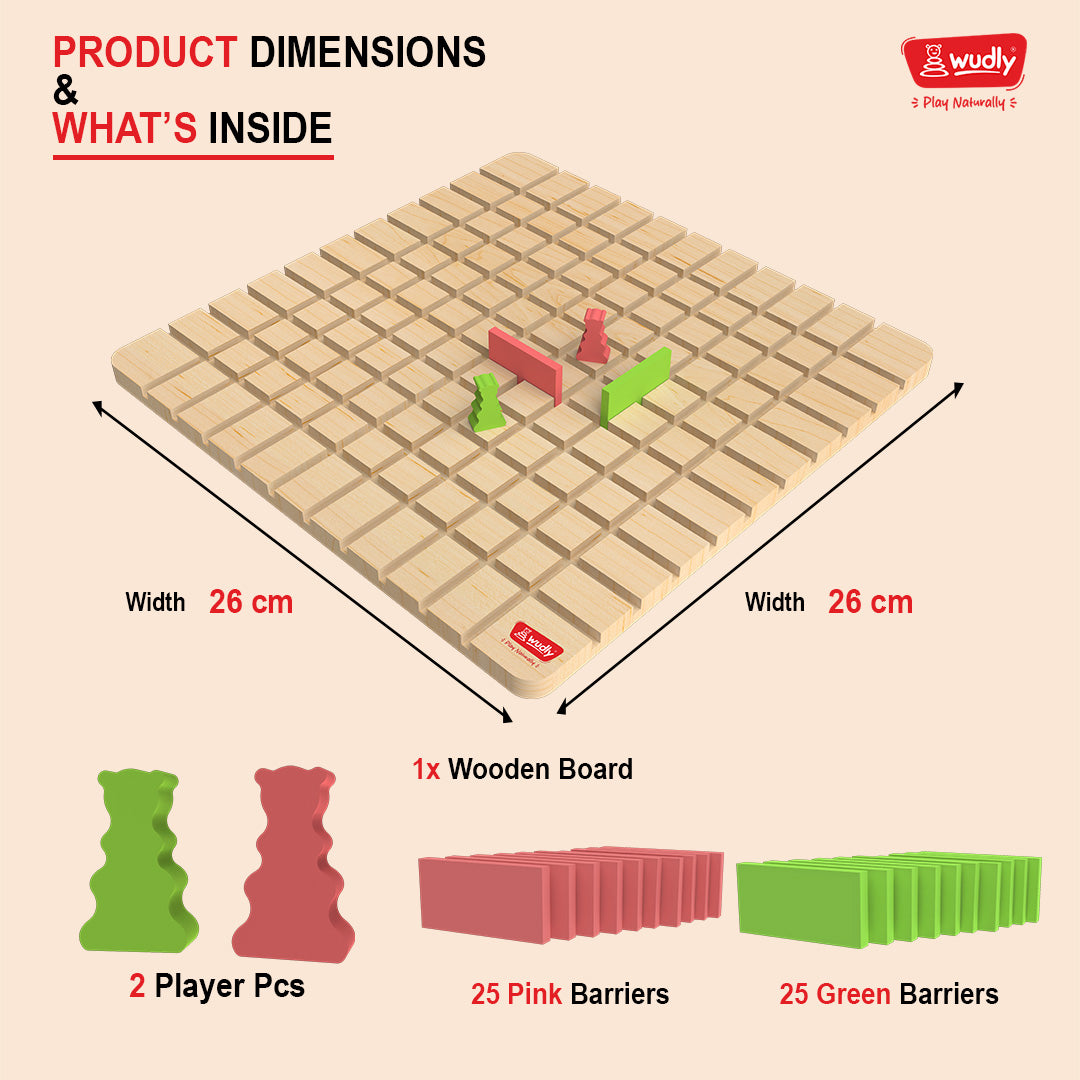 Wudly  Wooden Barrier Minds Strategy Board Game