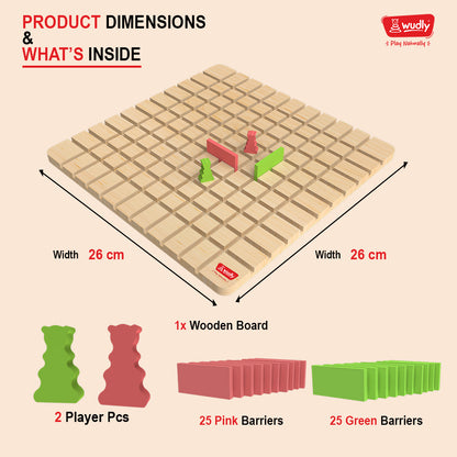 Wudly  Wooden Barrier Minds Strategy Board Game