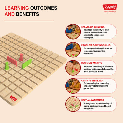 Wudly  Wooden Barrier Minds Strategy Board Game