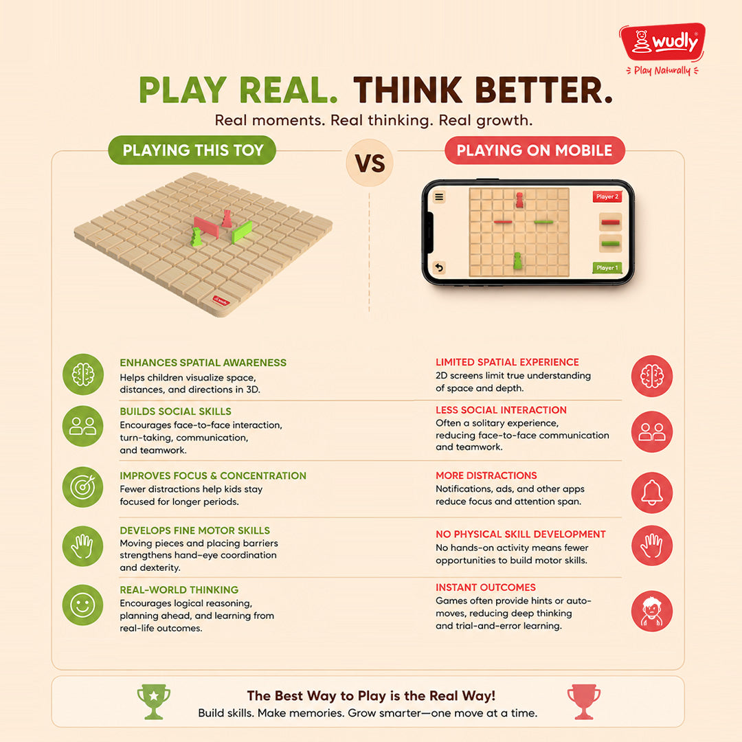 Wudly  Wooden Barrier Minds Strategy Board Game