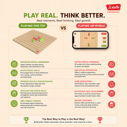 Wudly  Wooden Barrier Minds Strategy Board Game