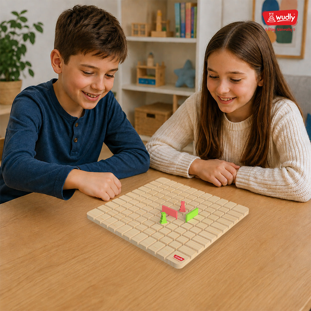 Wudly  Wooden Barrier Minds Strategy Board Game
