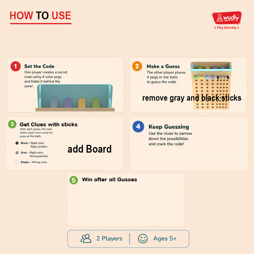 Wudly  Wooden CrackCode  Educational Toy for Kids