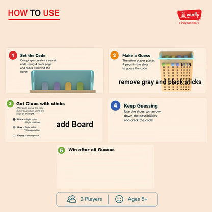 Wudly  Wooden CrackCode  Educational Toy for Kids