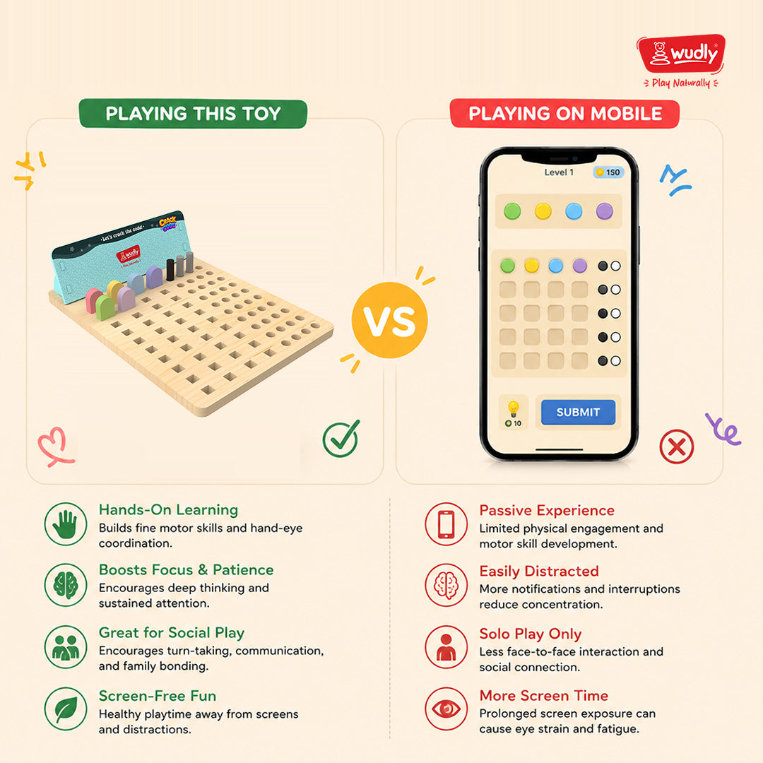 Wudly  Wooden CrackCode  Educational Toy for Kids