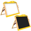 Wudly Wooden 2-in-1  Whiteboard & Blackboard Tabletop Easel Board