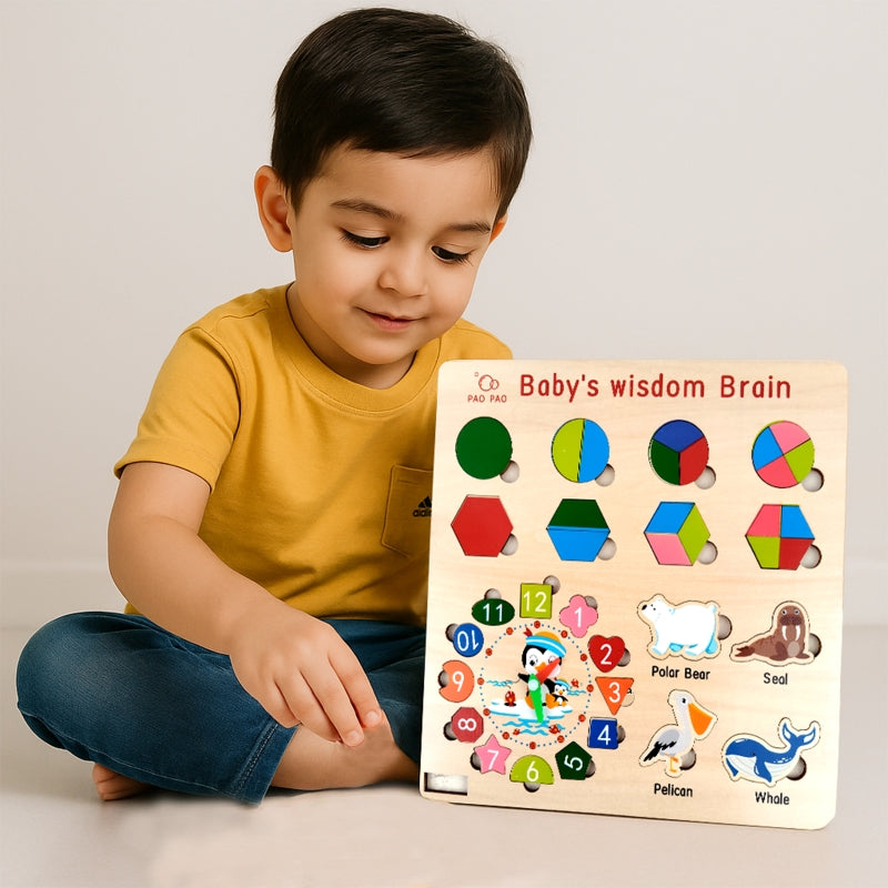 Wudly Wooden Alphabet, Number & Shape Learning Puzzle for Kids – Early Educational Toy (Multiple Variations)