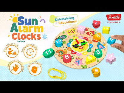 WUDLY Wooden Shape Sorting Clock Toy