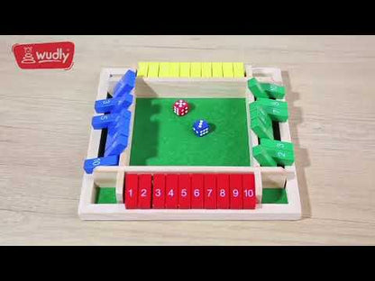 WUDLY Wooden Shut the Box Dice Game (Color)